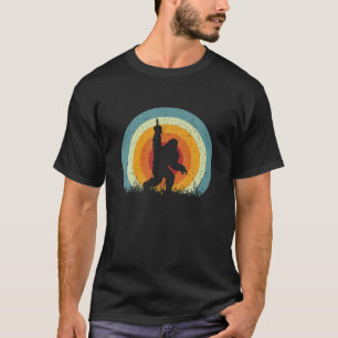 Camiseta Retro Pé Grande Sasquatch Dedo Médio Engraçado 