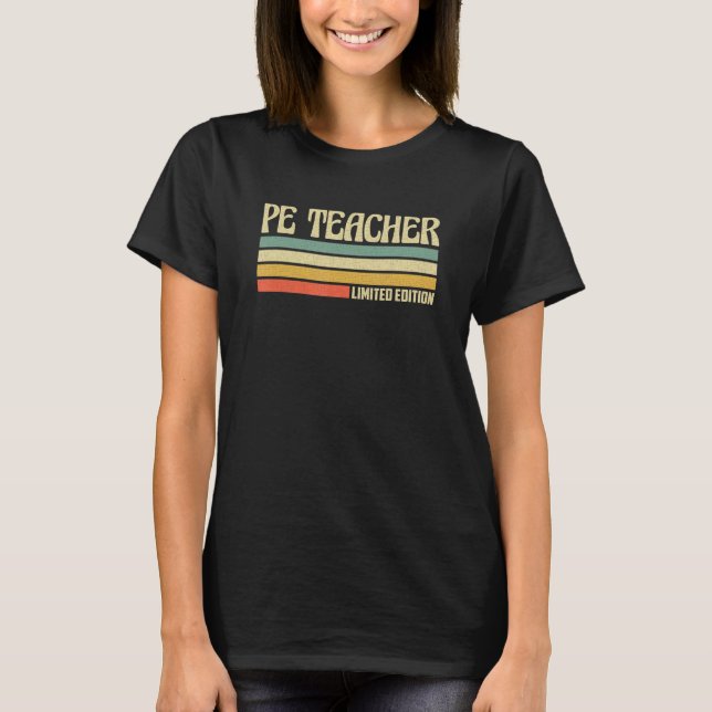 Camiseta Retro Pe Profissão de Professor Título de Trabalho (Frente)