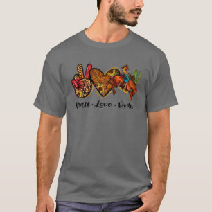 Camiseta Retro Peace Love Rodeo Cowboy Boots Western Counte