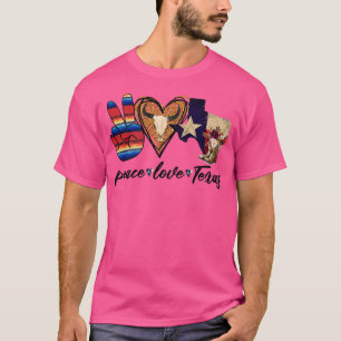 Camiseta Retro Peace Love Teas Cowboy Boot País Ocidental