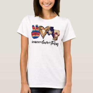 Camiseta Retro Peace Love Texas Boots Western Counter
