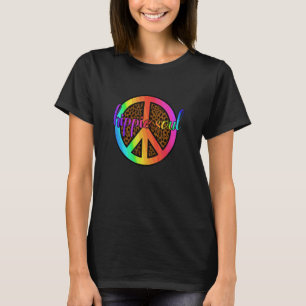 Camiseta Retro Peace Sign Love Hippie 60's Soul Colorf
