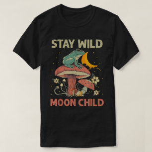 Camiseta Retro Permaneça Selvagem Sapo Da Lua Infantil Hipp