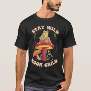 Camiseta Retro Permaneça Selvagem Sapo Da Vintagem Da Crian