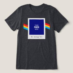 Camiseta Retro Personalizado Mensagem Foto Arco-íris