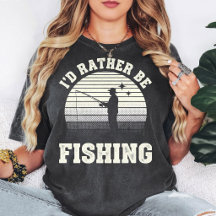 Retro Pescador Eu Preferiria Estar Pescando Pôr do