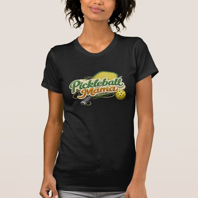 Camiseta Retro Pickleball Mama Dia das Mães  (Frente)