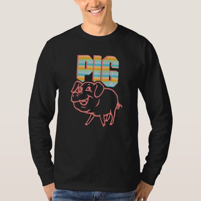 Camiseta Retro Pig Lover, Cute Farmer, Farming For Men Wome (Frente)