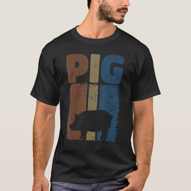 Camiseta Retro Pig Lover, Cute Farmer, Farming For Men Wome (Frente)