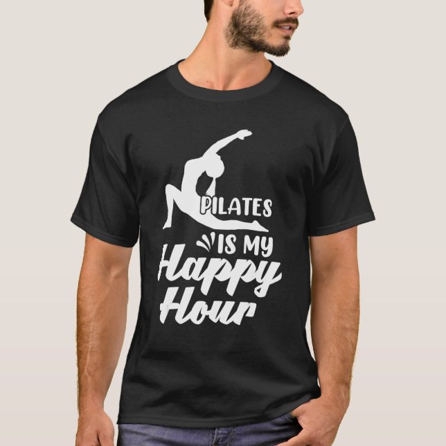 Camiseta Retro Pilates Is my Happy Hour Great Woman Workout (Frente)