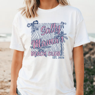 Camiseta Retro Pink & Blue Salty Mama's Beach Club 2026