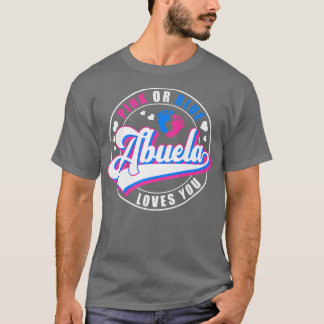 Camiseta Retro Pink Or Blue Abuela Loves You Baby Gender Re