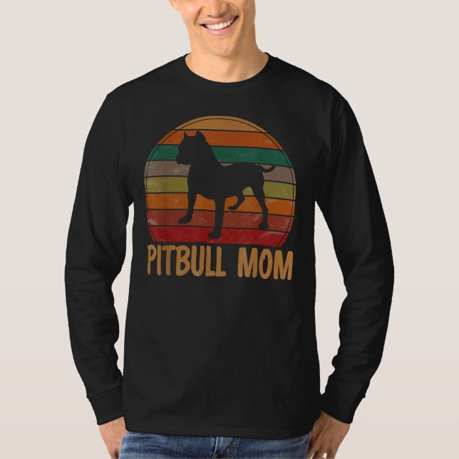 Camiseta Retro Pitbull Mãe Cachorro Pet Mãe Touro (Frente)