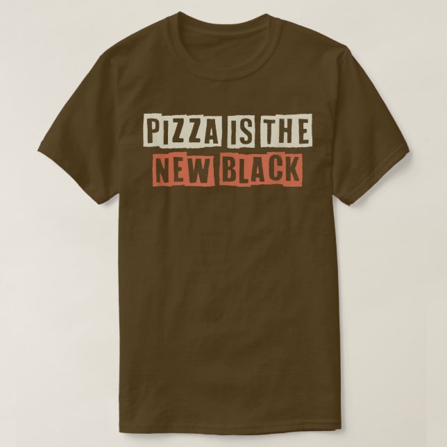 Camiseta Retro Pizza É A Nova Mãe Engraçada A Preto 276249 (Frente do Design)