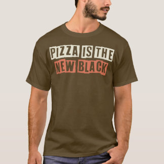 Camiseta Retro Pizza É A Nova Mãe Engraçada A Preto 276249