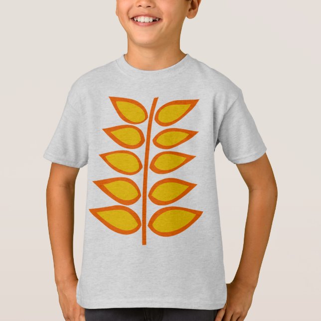 Camiseta Retro Plant - Amber e Orange (Frente)