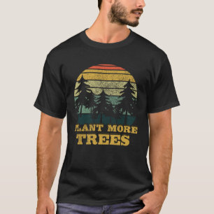 Camiseta Retrô Planta Mais Árvores Dia da Terra Salvar Envi