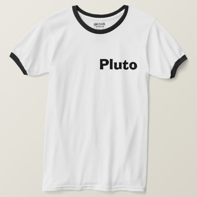 Camiseta Retro Plutão "Nunca Esqueça"  (Frente do Design)