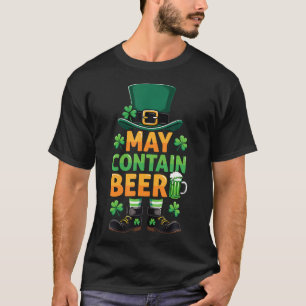 Camiseta Retro pode conter cerveja Leprechaun Dia de São Pa