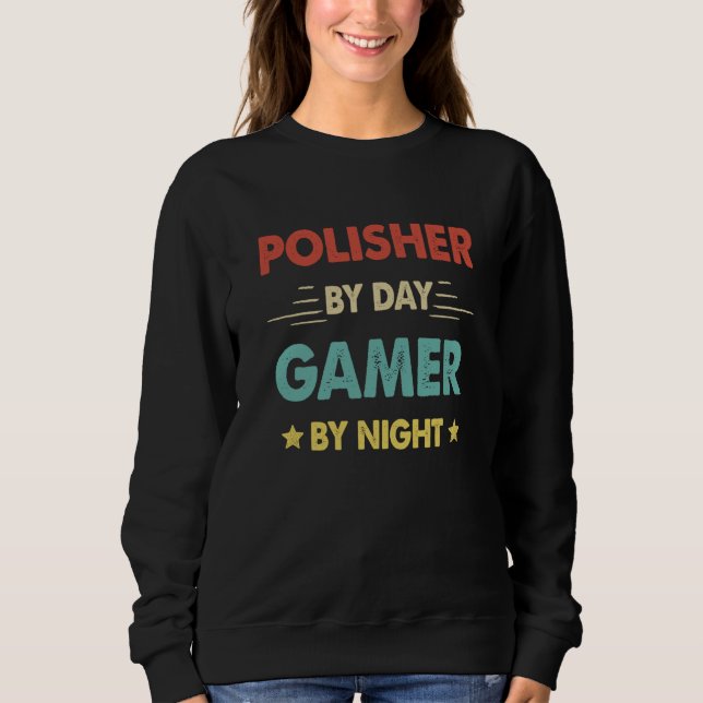 Camiseta Retro Polisher By Day Gamer By Night (Frente)