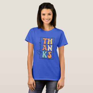 Camiseta Retro Polka Dot 'THANKS' Design