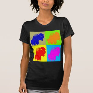 Camiseta Retro Pop Art Bison Buffalo Trabalho de arte