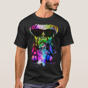 Camiseta Retro Pop Boxer Dog Retrat com Fones de ouvido