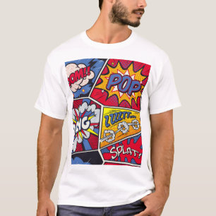 Camiseta Retro pop, desenho de gibis.