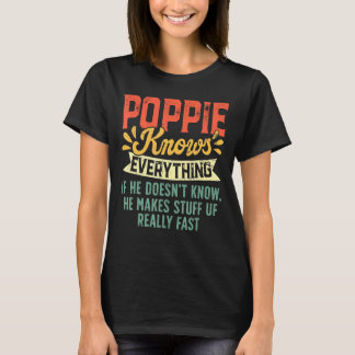 Camiseta Retro Poppie sabe tudo o que os homens Dia de os p
