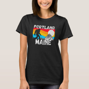 Camiseta Retro Portland ME Maine City Roupa Souvenir