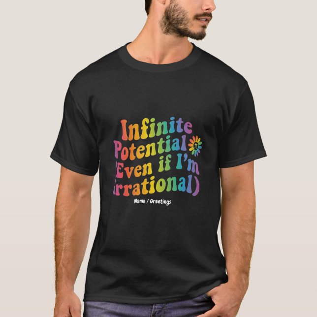 Camiseta Retro Potencial Infinito Dia do Pi Irracional Mate (Frente)