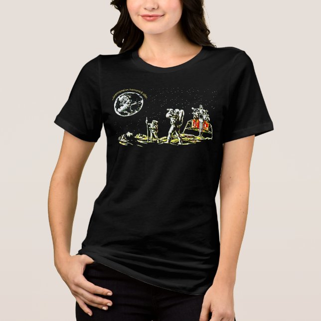 Camiseta Retro Pouso na Lua - Astronauta Ficção Científica  (Frente)