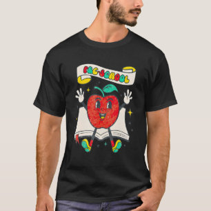 Camiseta Retro Pré-Escolar Estudante De Trendência Da Apple