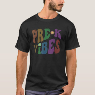 Camiseta Retro Pre K Vibes Professor Hello Prek Pink