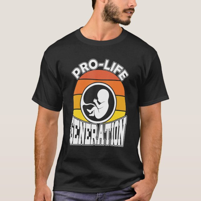 Camiseta Retro Pro Life Generation Anti-Aborto Christian (Frente)