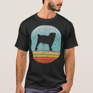 Camiseta Retro Pug Dog Raça Vintage Estilo Cães Animais Amo