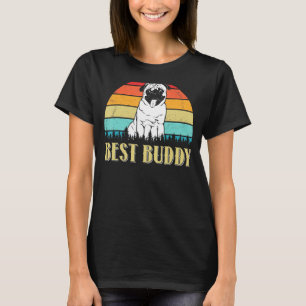 Camiseta Retro Pug Funny Men Mulheres Crianças