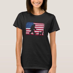 Camiseta Retro Pumi Dog 4 de julho American Flag Patrio