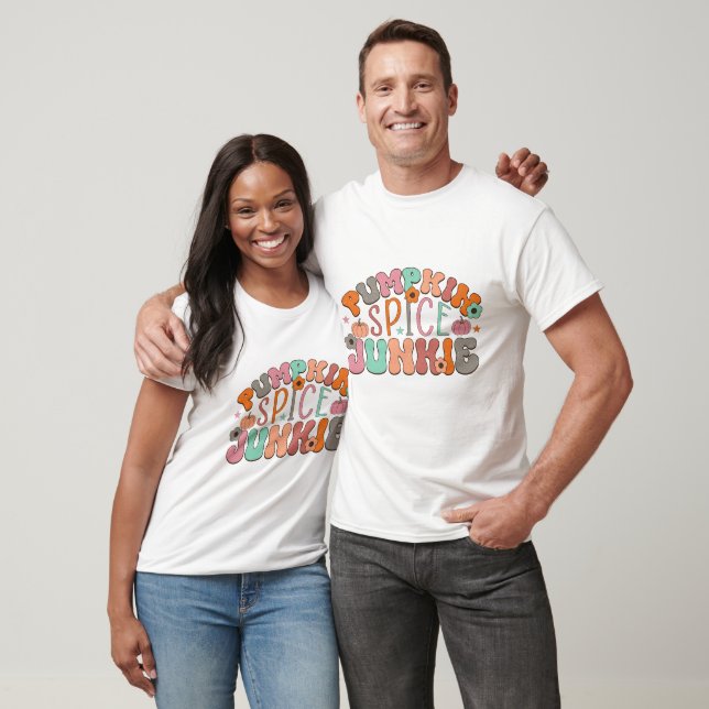 Camiseta Retro Pumpkin Spice Junkie - Outono (Unissex)