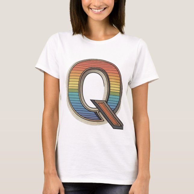 Camiseta Retro 'Q' (Frente)