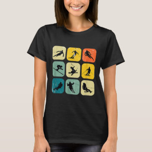 Camiseta Retro Quadrado Wintersport Esqui Combinação Nórdic