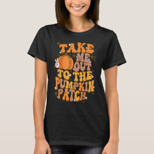Camiseta Retro Queda Leva-Me Ao Pumpkin Patch Groovy Que