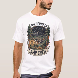Camiseta Retro Raccoon Camping Hammock Wilderness Camp Crew