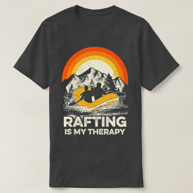 Camiseta Retro Rafting é minha herapia Whitewater (Frente do Design)