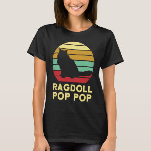 Camiseta Retro Ragdoll Pop Pop Ragdoll Gato Pai Boneco de T