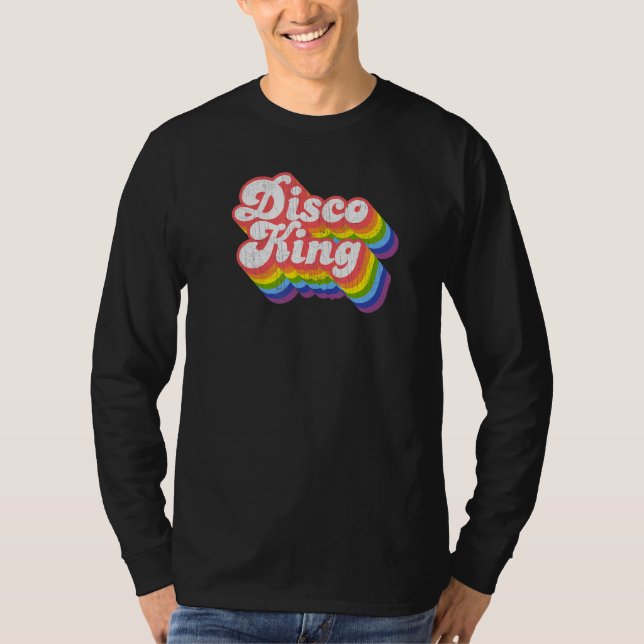Camiseta Retro Rainbow Disco King 70s (Frente)