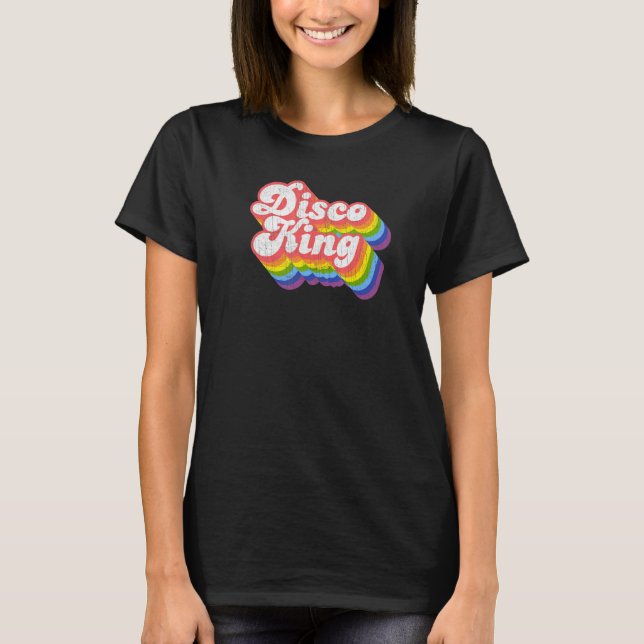 Camiseta Retro Rainbow Disco King 70s (Frente)