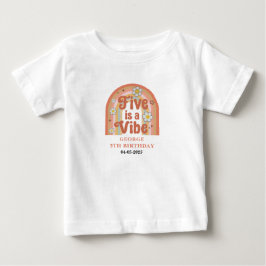 Camiseta Retro Rainbow FIVE é uma Vibração Aniversário de 5