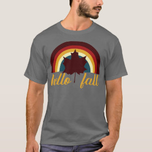 Camiseta Retro Rainbow Hello Fall