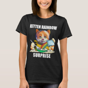Camiseta Retro Rainbow Kitten Surprise Vintage Style
